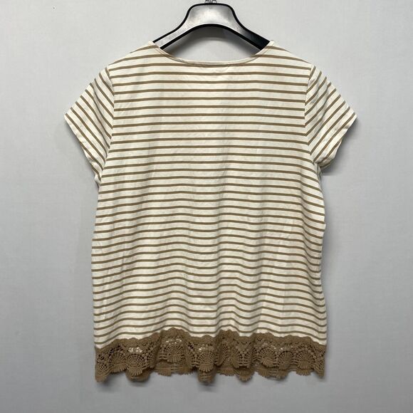 Isaac Mizrahi Live Women Short Sleeve Blouse Top Shirt Size XL X-Large M276 -6 - Picture 10 of 13